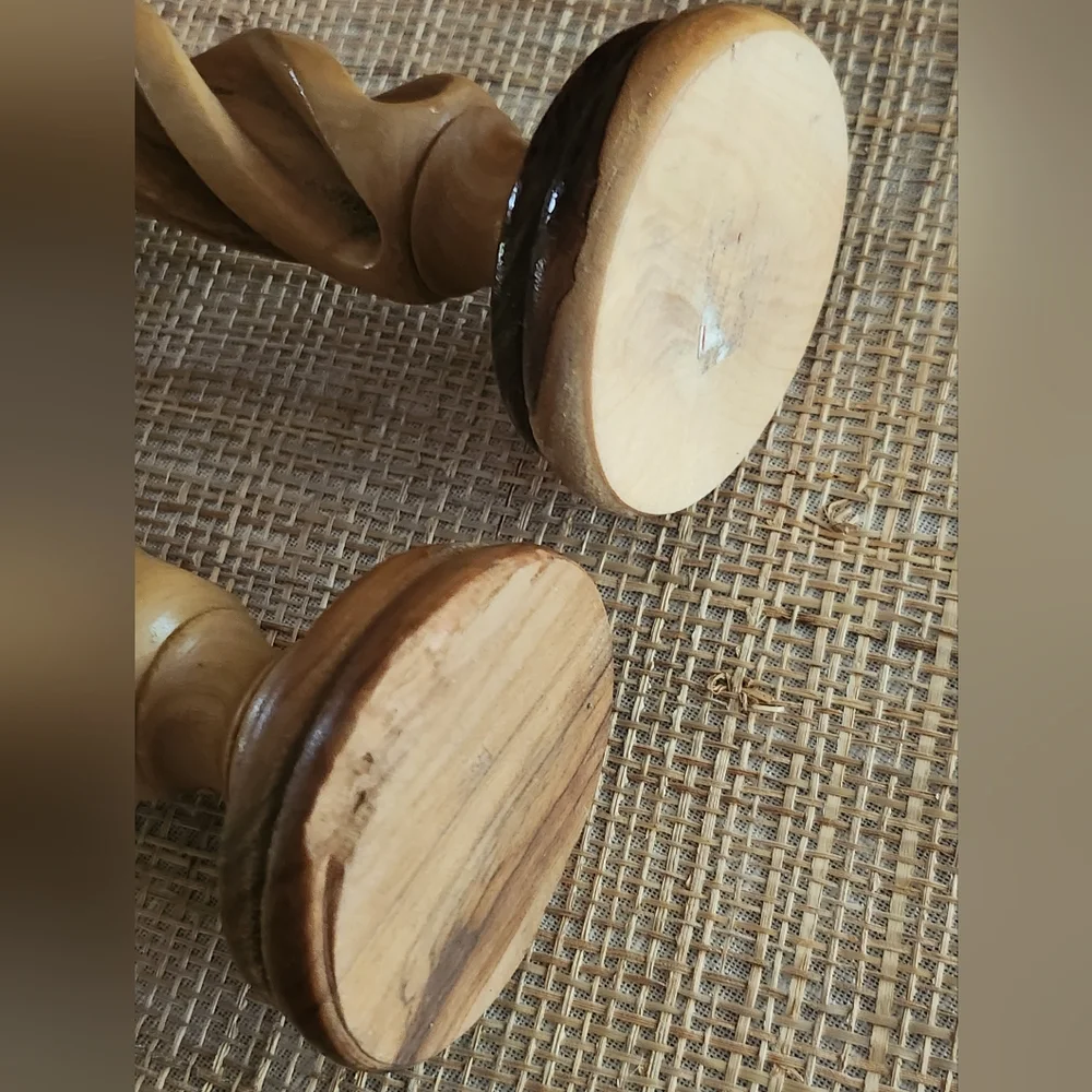 Candle Holders From Holy Land Olive Wood